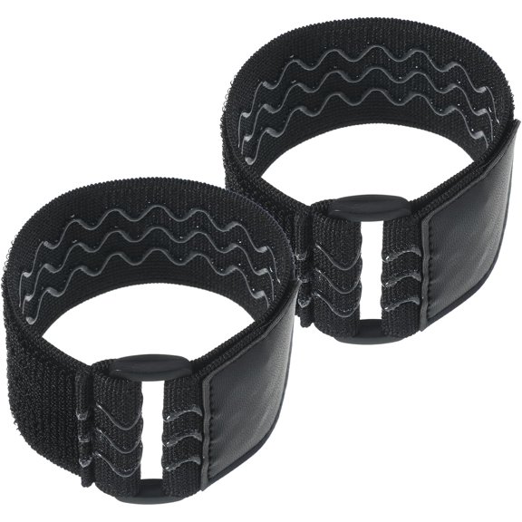Black Boot Straps, 2 PCS Elastic Polyester Ankle Straps for Cowboy Boots Adjustable Boots Bands Self-adhesive Trousers Blouses Elastic Strap Band with Hook and Loop for Hiking Fishing Hunting