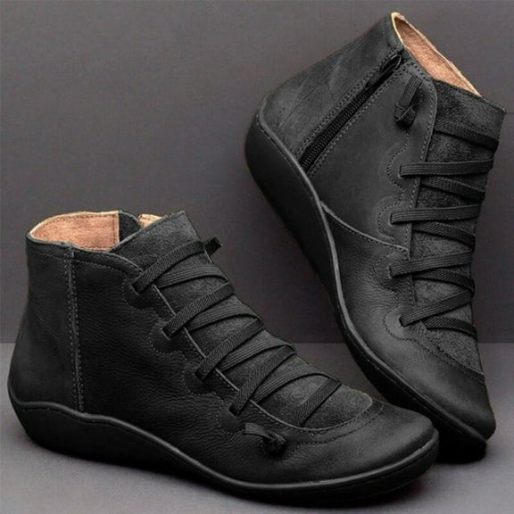 Black Booties White Ankle Boots For Women Women's Low Heel Ankle Boots Fashion Zipper Elastic Fall Booties Shoes