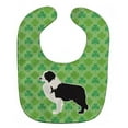 thumbnail image 1 of Black Border Collie Shamrocks Baby Bib, 1 of 1