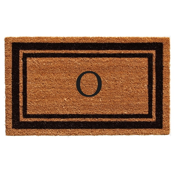 Black Border Monogram Doormat (Letter O)