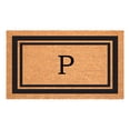 thumbnail image 1 of Black Border Monogram Doormat (Letter P), 1 of 6