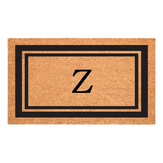 Black Border Monogram Doormat (Letter Z)
