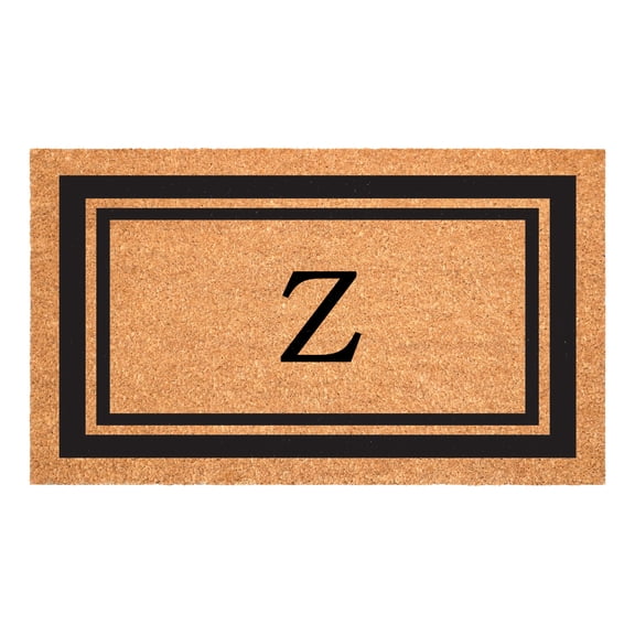 Black Border Monogram Doormat (Letter Z)