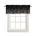 thumbnail image 1 of Black Botanical Kitchen Valances for Windows Farmhouse Linen Window Valance Curtain for Living Room Window Treatment Dragonfly Flower Leaf Retro Style Valance Rod Pocket Topper Drape, 60 x 18 Inch, 1 of 6