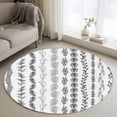 thumbnail image 1 of Black Botanical Round Area Rug 3.3Ft Washable Circle Rugs for Dining Room Table, Modern Farmhouse Tropical Leaves Non-Slip Carpet Floor Mats Indoor Outdoor Carpet Runner Aesthetic Home Decor, 1 of 8