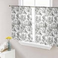 thumbnail image 1 of Black Botanical Sheer Curtains 45 Inch Length 2 Panels Set, Watercolor Rustic Tree Abstract Voile Window Treatment Rod Pocket Small Kitchen Curtains Drapes for Bedroom 52"x45"x2, 1 of 7