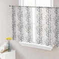 thumbnail image 1 of Black Botanical Sheer Curtains 54 Inch Length 2 Panels Set, Farmhouse Spring Summer Branch Voile Window Treatment Rod Pocket Short Kitchen Curtains Drapes for Bedroom 52"x54"x2, 1 of 7