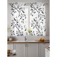 thumbnail image 1 of Black Botanical Sheer Kitchen Tier Curtains 45 Inch length,Rod Pocket Half Curtains & Drapes,Watercolor Summer Botanical Light Filtering Chiffon Cafe Bathroom Window Treatments 2 Panels 27.5"W x 45"L, 1 of 7