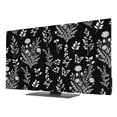 Black Botanical TV Cover for 24 Inch Screen, Stretch Fabric Dustproof ...