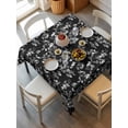 thumbnail image 1 of Black Botanical Tablecloth Square Table Cloth 54x54,Waterproof Outdoor Table Cloth Covers Decorative Table Protector,Pastoral Spring Floral Classic Black Washable Kitchen Party Dinning Table Cover, 1 of 8