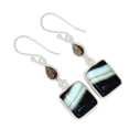 thumbnail image 1 of Black Botswana Agate & Smoky Topaz 925 Silver Earrings Jewelry ALLE-14763, 1 of 1