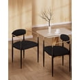 thumbnail image 1 of Black Boucle Dining Chair Set of 2, Mid-Century Luxury Upholstered Armchairs for Kitchen Restaurant Cafe-Fortmok, 1 of 9
