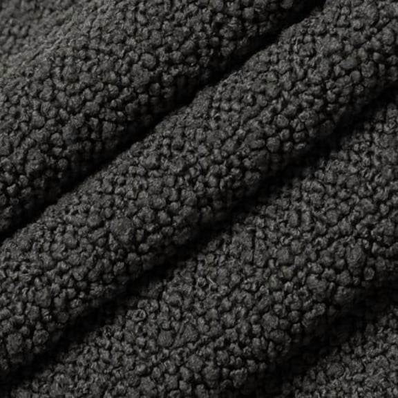 Black Boucle Textured Upholstery Fabric by The Yard - SKU: Kenley Coal$$Art & Craft