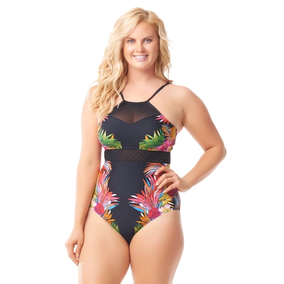 Black Bouquet Mesh One Piece by Sea & Sand Beachwear, 12