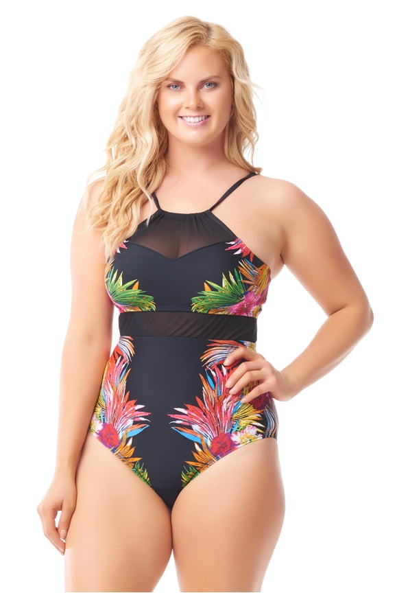 Black Bouquet Mesh One Piece by Sea & Sand Beachwear, 14