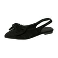 thumbnail image 1 of Black Bow Accent Low Heel Shoes For Women, Comfortable Flats With Soft Sole, Perfect For Casual Use, 1 of 9