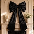 thumbnail image 1 of Black Bow Decor, 40 x 24 Inches Large Big Black Bow Party Decorations for Backdrop Birthday Wedding Bride, Huge Satin Ribbon Tie Hanging Wall Decor, 1 of 8