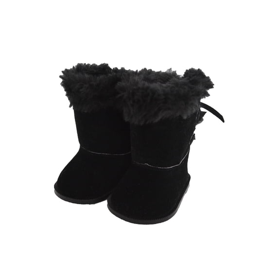 Black Bow Designer Boots Fits 18 Inch Dolls- 18 Inch Doll Shoes and Boots