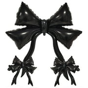 CYMYLAR Black Bow Balloon - Large Elegant Black Foil Balloon for Graduation, Halloween, Party Decorations