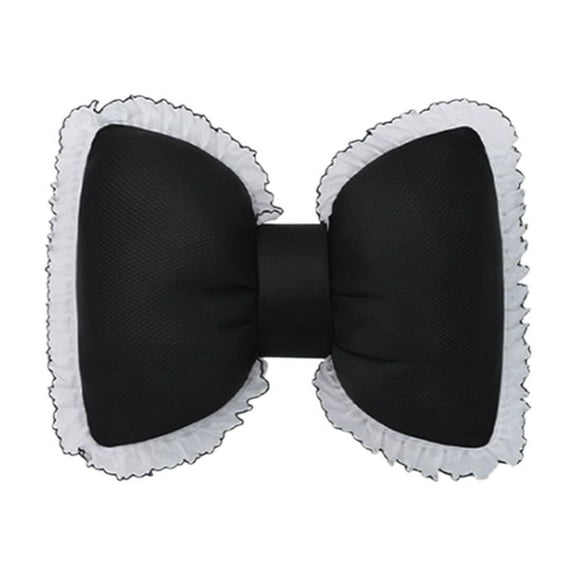 Black Bow Pillow For Couch Bow Pillow Throw Pillow Ruffle Lace Bow Pillows Decorative Bow Shaped Pillows Black Polyester Material
