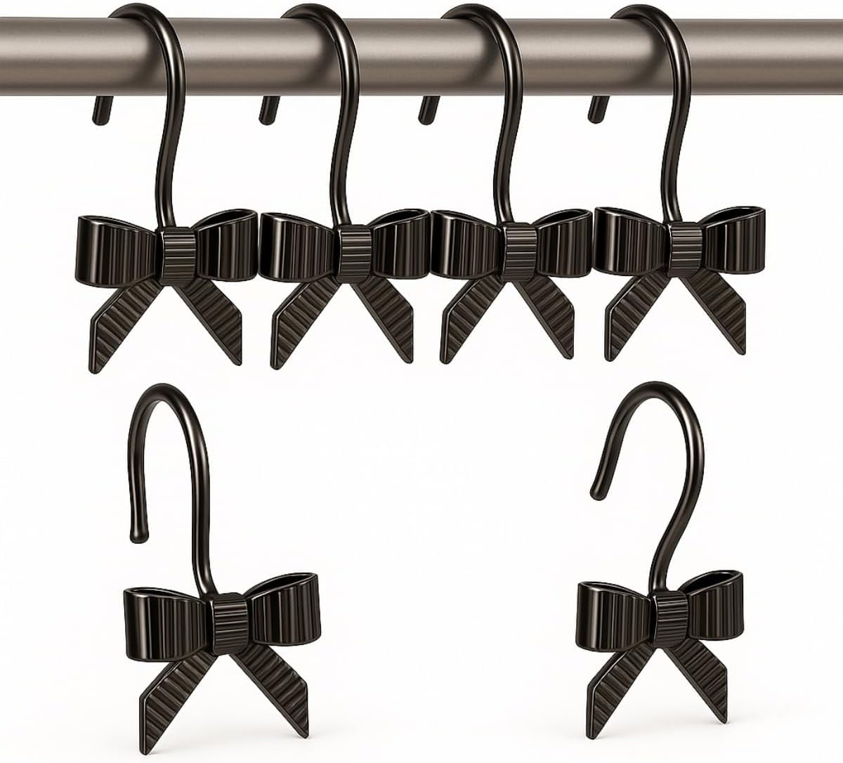 Black Bow Shower Hooks