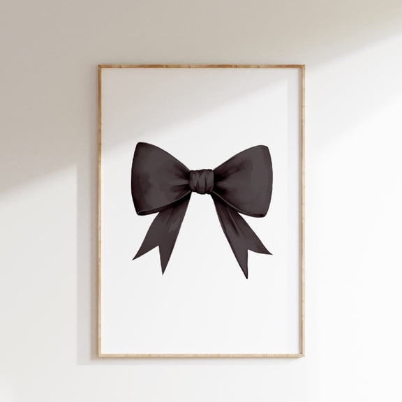 Black Bow T-Shirt Preppy Aesthetic Neutral Teen Room Minimalist Coquette Nursery Tee, Unframed Paper Poster 24x36in