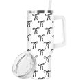 thumbnail image 1 of Black Bow Tumbler with Straw and Lid Cute Bow Knot Stainless Steel Travel Coffee Tumbler Cup with Handle for Coquette Party Home Office Supplies, 1 of 6