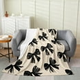 thumbnail image 1 of Black Bowknot Throw Blanket Throw 50x60 Inch for Bedroom,Princess Watercolor Bow Fleece Blanket,Simple Bows Tie Bed Blanket,Girly Kawaii Bow Flannel Blanket Luxury Soft, 1 of 5