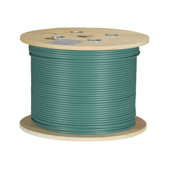 Black Box 1000ft Cat6A Plenum Bare Wire Shielding Bulk Cable Solid Green