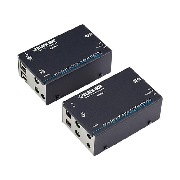 Black Box ACU5502A-R3 KVM Extender - Dual Head DVI-D, USB 2.0, Audio, Single-Access, CATx