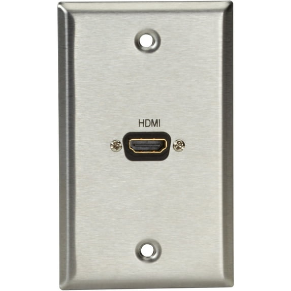 Black Box AV Wallplate - Stainless Steel, 1 HDMI, Female to Female