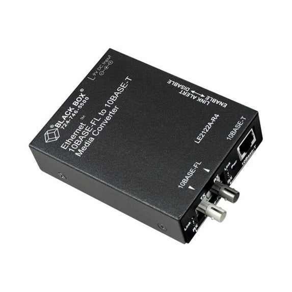 Black Box AutoCross Ethernet - Fiber media converter - 100Mb LAN - 10Base-T, 10Base-FL - RJ-45 / ST multi-mode - up to 1.2 miles