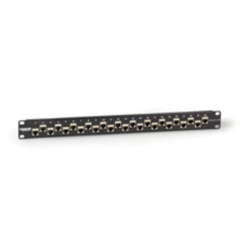 Black Box CAT6A Shielded Feed-Through Patch Panel, 24-Port, 1U - 24 Port(s) - 24 x RJ-45 - 1U High - 19" Wide - Rack-mountable