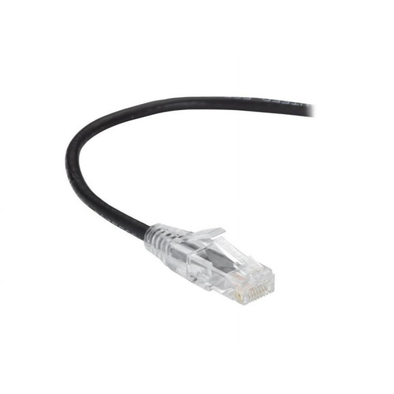 Black Box C6APC28-BK-03 Slim-Net CAT6A 28-AWG 500-MHz Stranded Ethernet Patch Cable - Unshielded, PVC, Snagless Boot, Black, 3-ft.