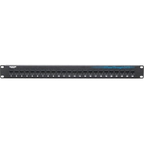 Black Box CAT6 Feed-Through Patch Panel - Unshielded, 24-Port - 24 Port(s) - 24 x RJ-45 - 1U High - 19" Wide - Rack-mountable