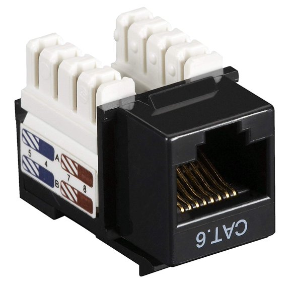 Black Box CAT6 Keystone Jack Unshielded Jack Black 10-Pack