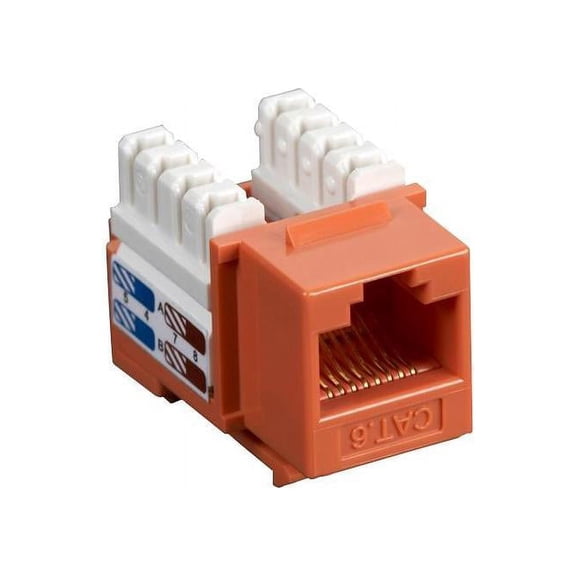 CAT6 KEYSTONE JACK - UNSHIELDED, RJ-45, ORANGE, 25-PACK, 45 DAY STANDARD RETURN