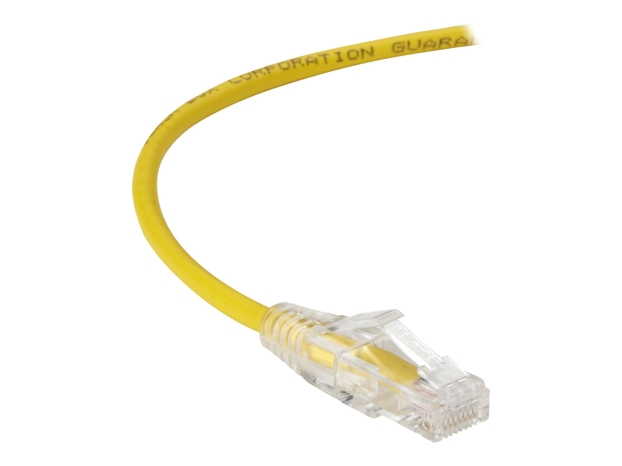 Black Box Slim-Net - Patch cable - RJ-45 (M) to RJ-45 (M) - 20 ft - UTP - CAT 6a - booted, molded, stranded - yellow