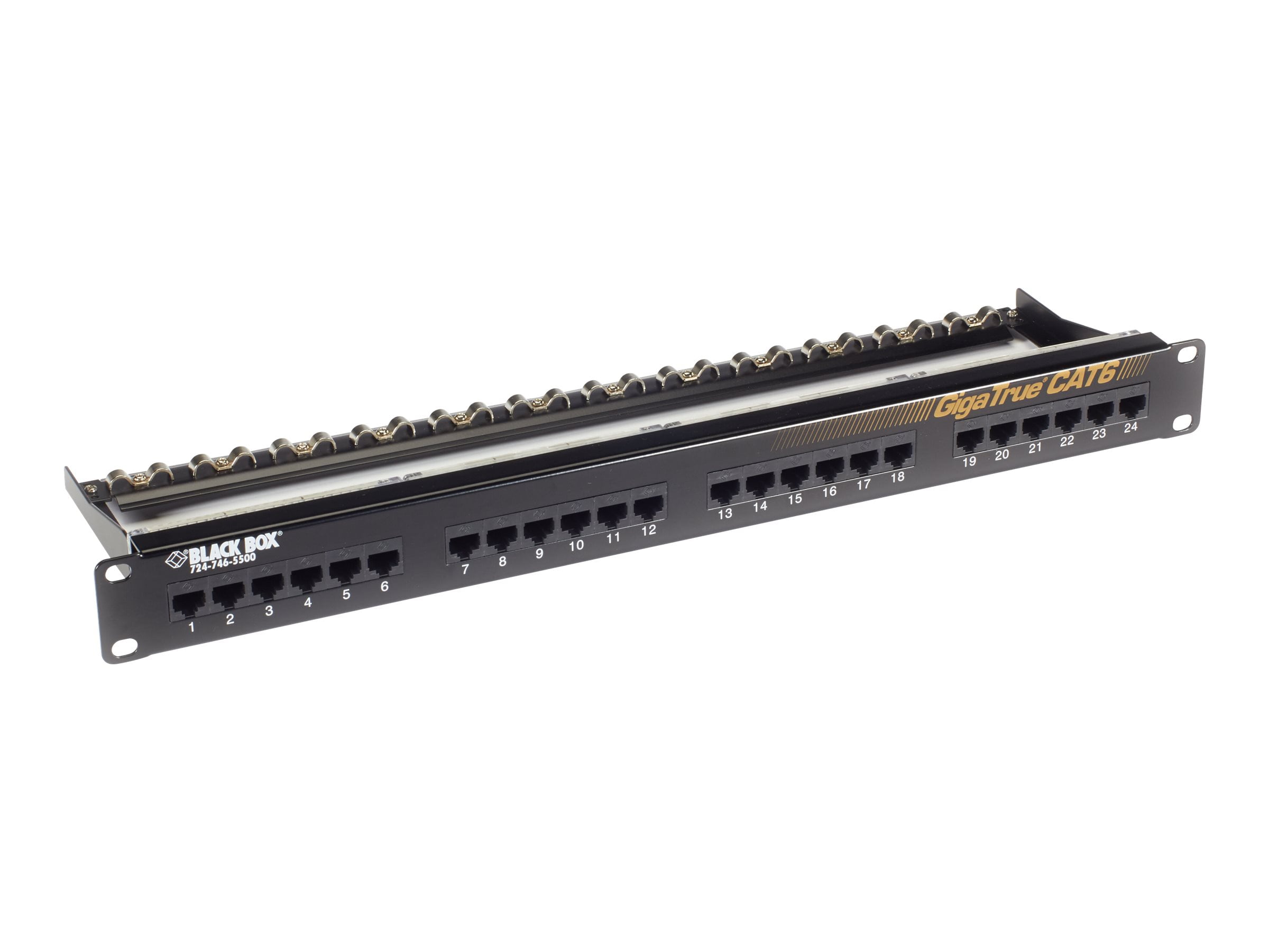 Black Box Cat6 Patch Panel 1U Unshielded 24Port Gigatrue, JPM610A-R8 ...