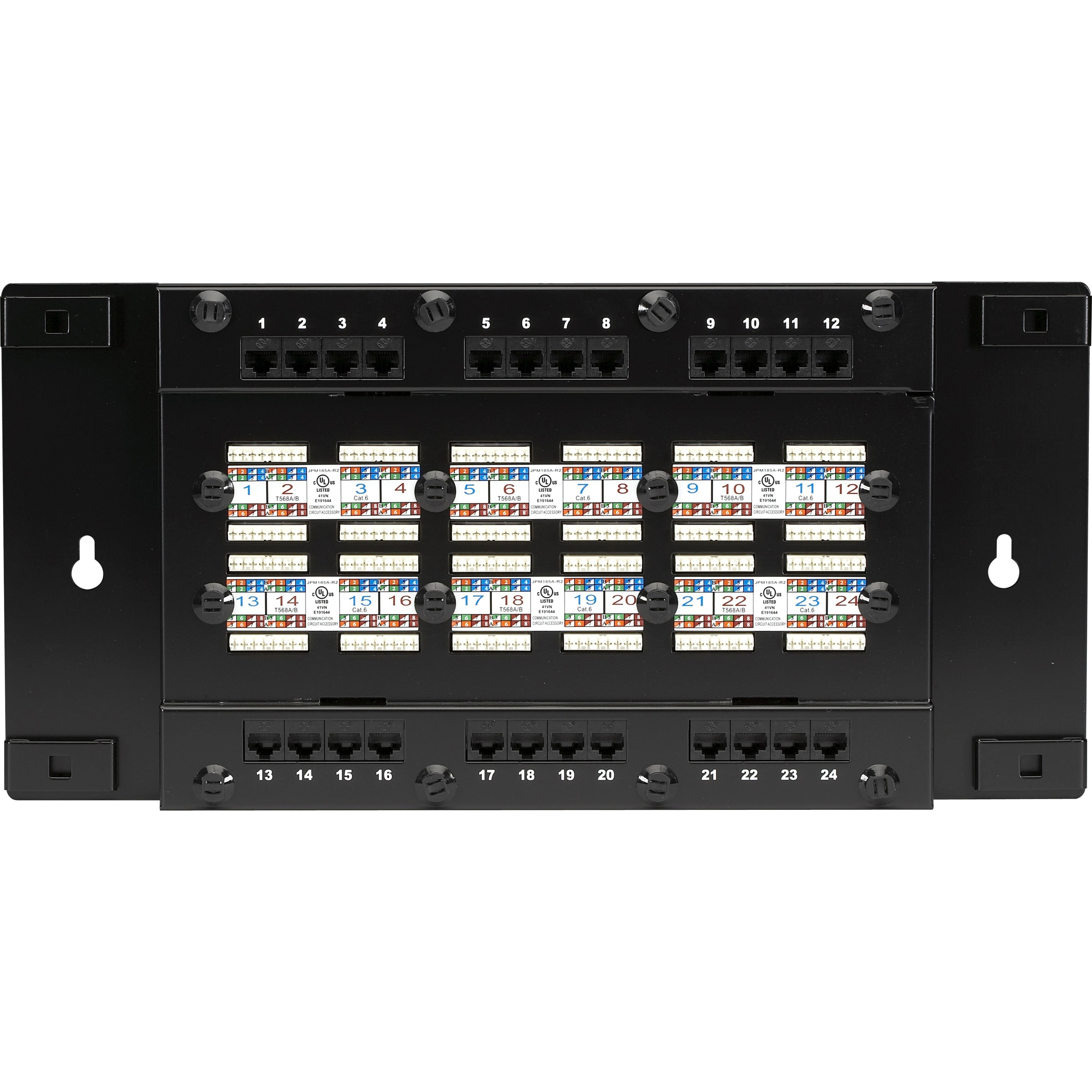 Black Box Cat6 Wallmount Patch Panel With Cover, 24port, Taa (JPM185A