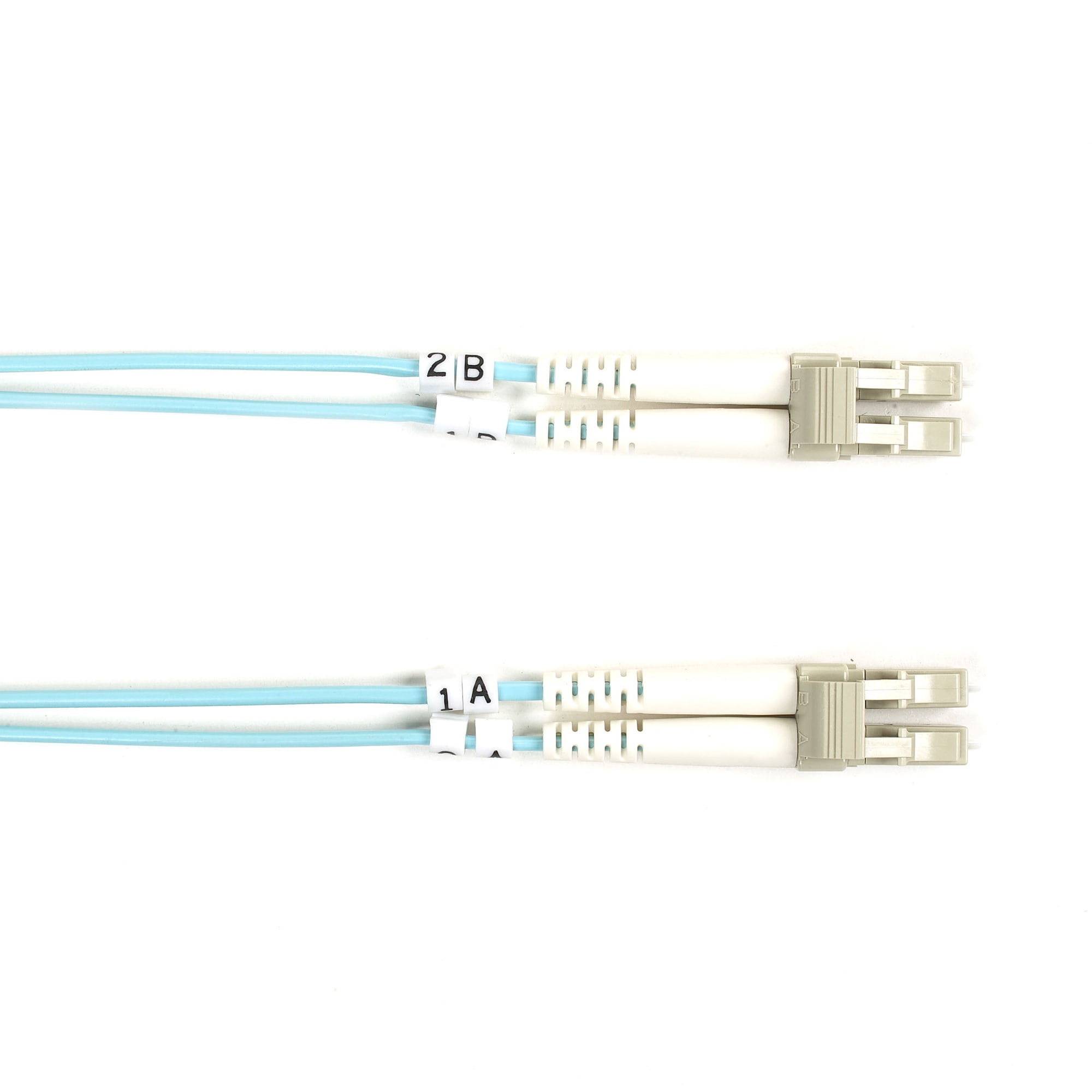 Black Box Connect OM3 50-Micron Multimode Fiber Optic Patch Cable - OFNR PVC, LC-LC, Aqua, 5-m (16.4-ft.)