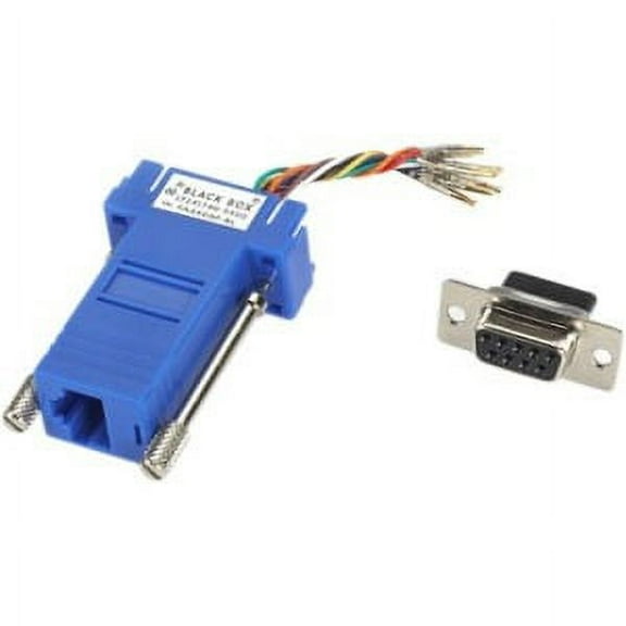 Black Box DB9 Colored Modular Adapter (Unassembled) Female to RJ-45 8-Wire Blue