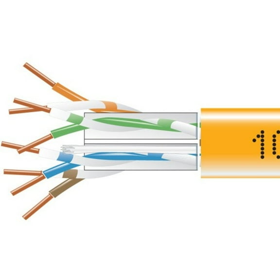 Black Box CAT6 550-MHz Solid Bulk Cable UTP CMP Plenum Orange 1000FT Pull-Box (EYN867BPB1000)