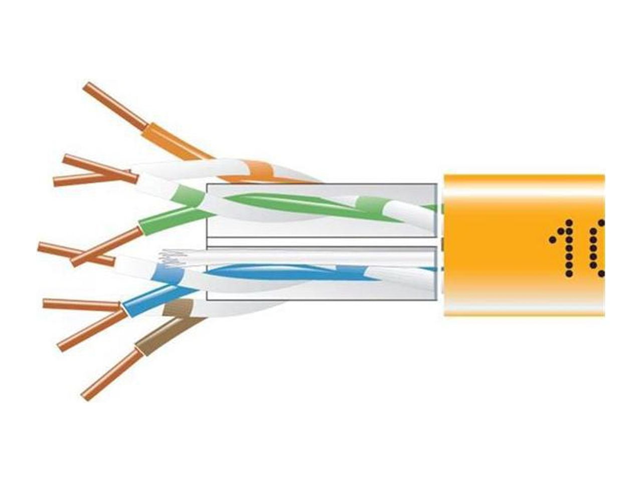 Black Box GigaTrue 550 CAT6 Bulk Cable - 1000ft Orange 550-MHz Solid PVC Ethernet Cable