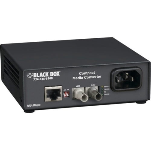 Black Box FST ETH MED Conv 100-Mbps COP to 100-Mbps MM FBR 850nm 0.3km ST