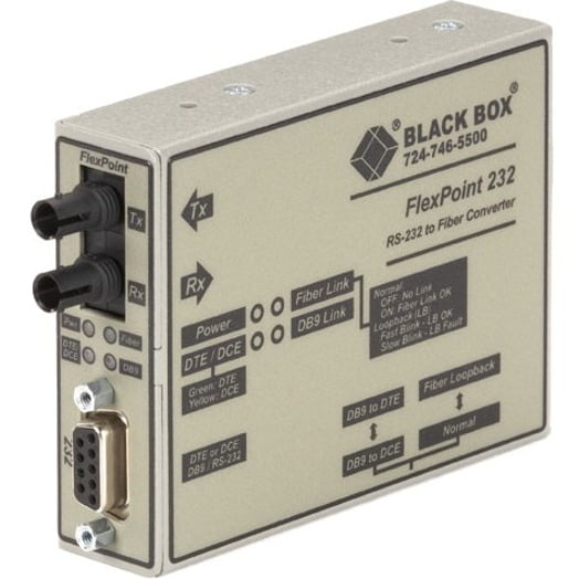 Black Box FlexPoint Modular Media Converter, RS-232 to Fiber, Single-Mode, 30 km, ST (me662a-sst)
