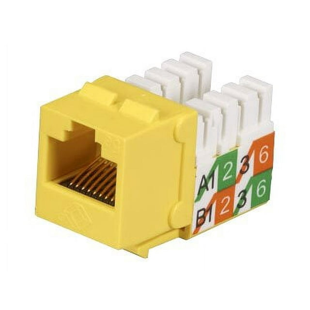 Black Box GigaBase 2 CAT5e Jacks Modular insert CAT 5e yellow 1 port (pack of 25