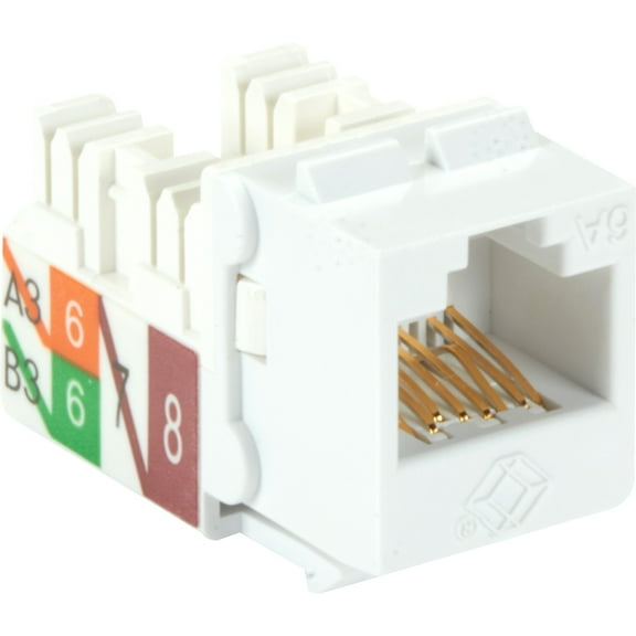 Black Box Cat6A Keystone Jack Unshielded RJ45 White