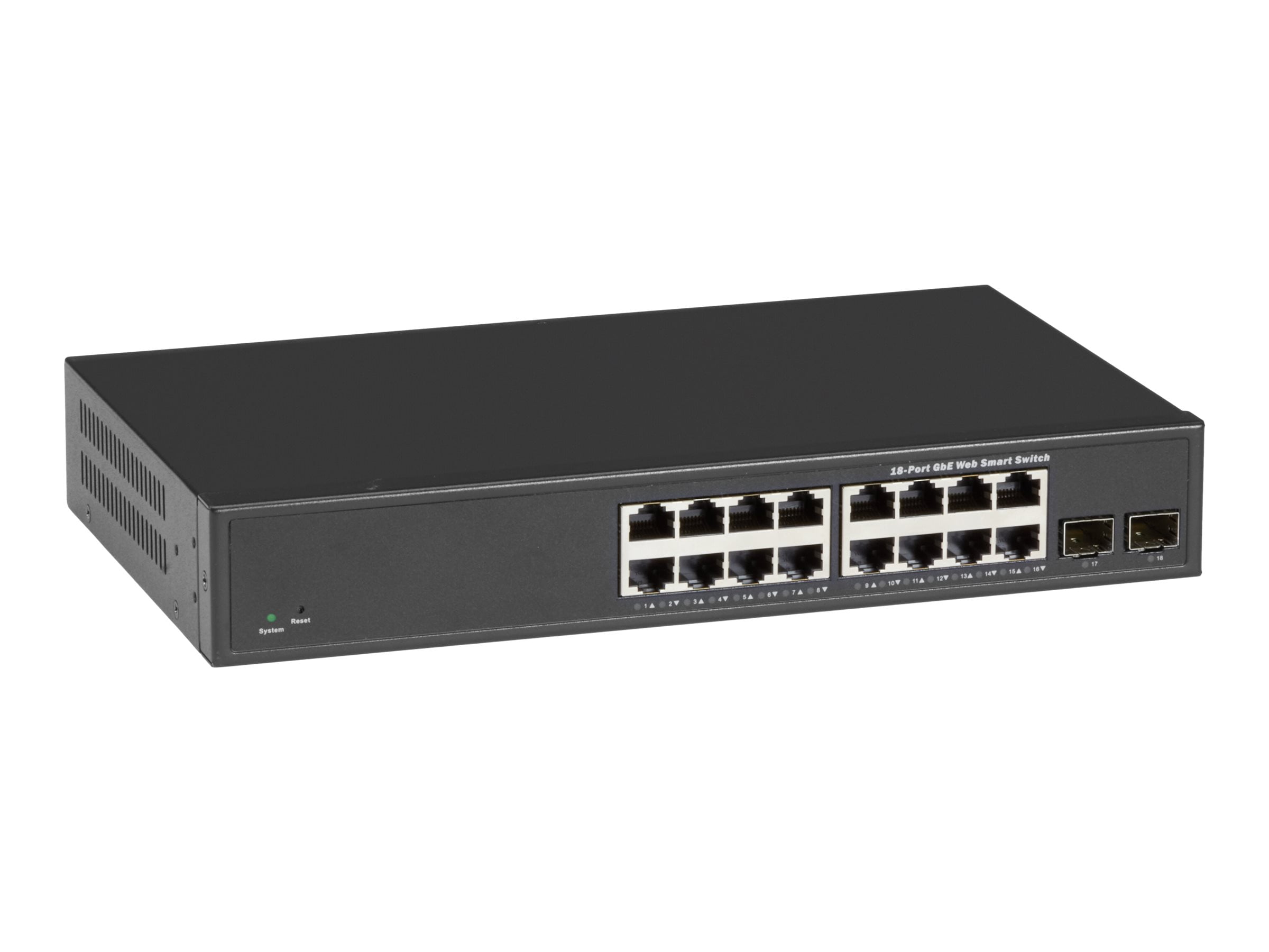 Black Box Gigabit Ethernet Switch Web Smart Eco Fanless 18-Port