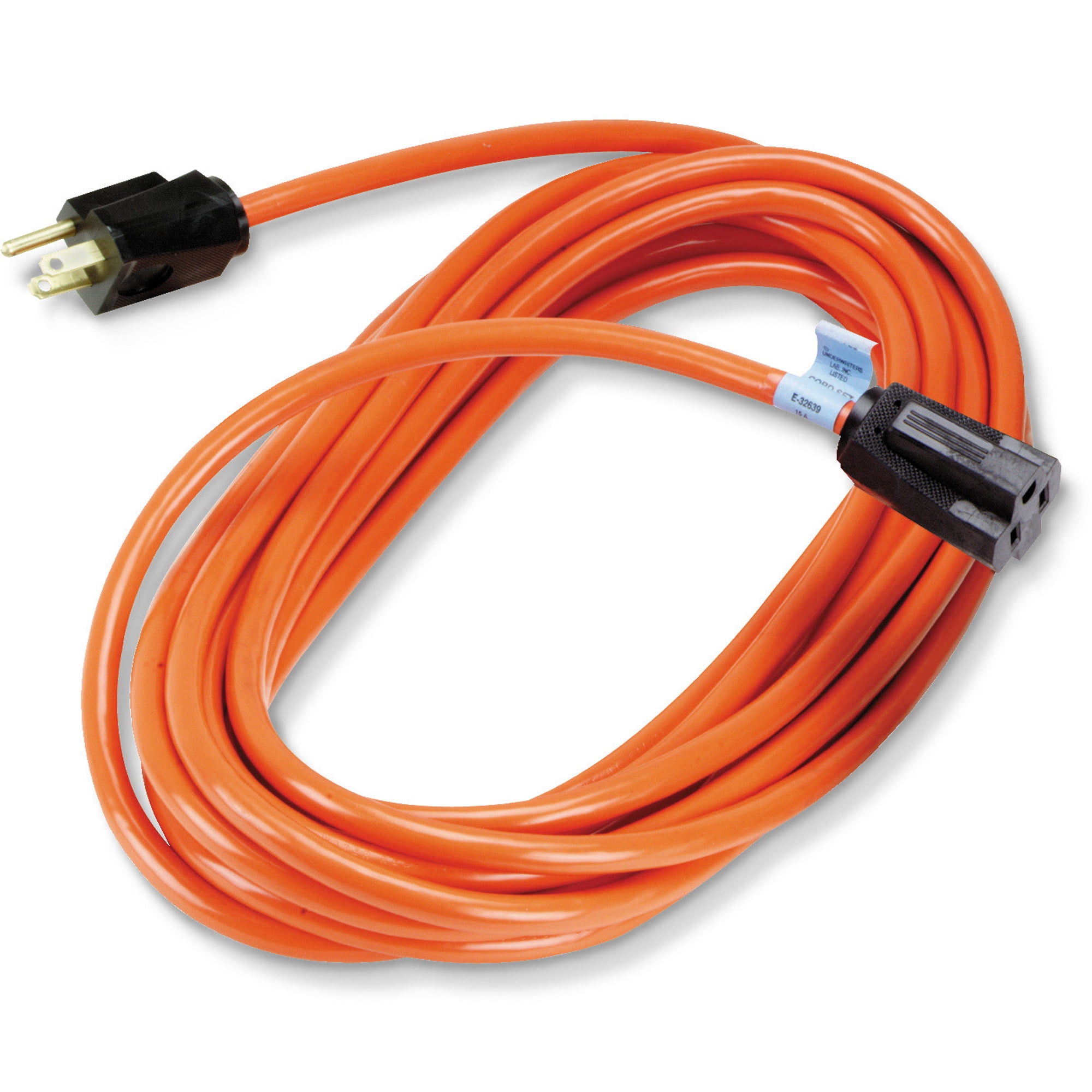 Black Box Heavy Duty Indoor/Outdoor Extension Cord - Single-Outlet, 14/3 Grounded, Orange, 25-ft.